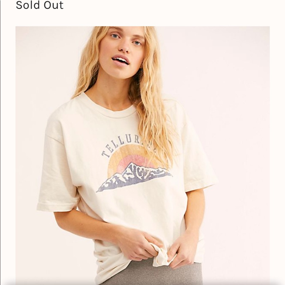 Telluride free people cream colored graphic tee